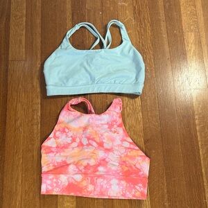 lululemon athletica Blue and Pink Tie-Dye Bras Size 8 Bundle